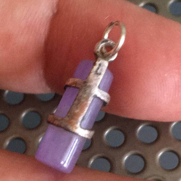 🖤Vtg Lavender jade sterling silver pendant - Picture 3 of 5